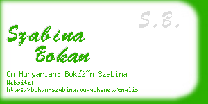 szabina bokan business card